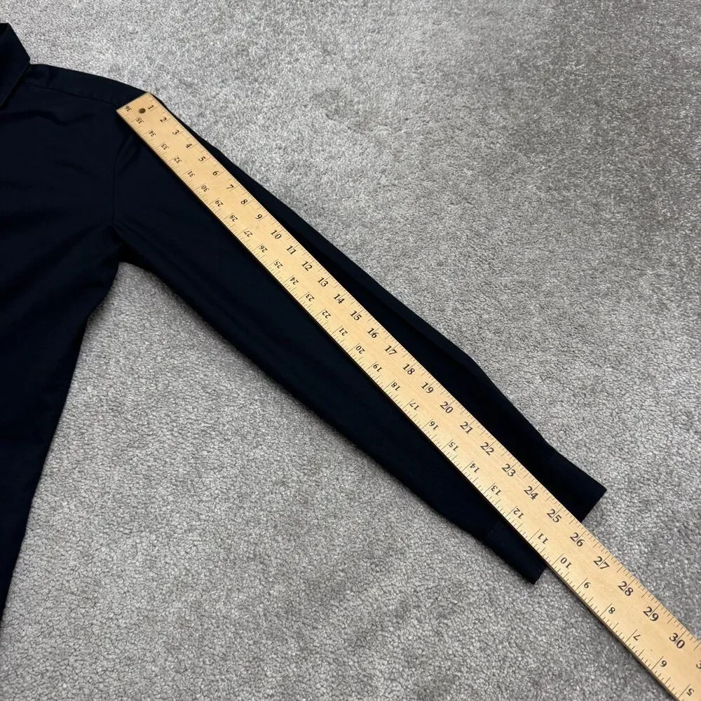 H&M Slim Fit Easy Iron Dress Shirt Mens Medium Black Long Sleeve Classic Work